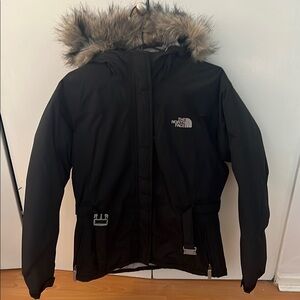 The North Face Black Kids Jacket with Fur Hood